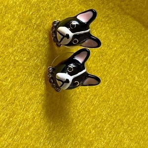 Kate Spade Black Dog Stud Earrings Enamel Ma Cherie Antoine Dog